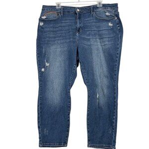 Judy Blue High Rise Jeans Size 24W Straight Distressed Rainbow Pocket Stretch